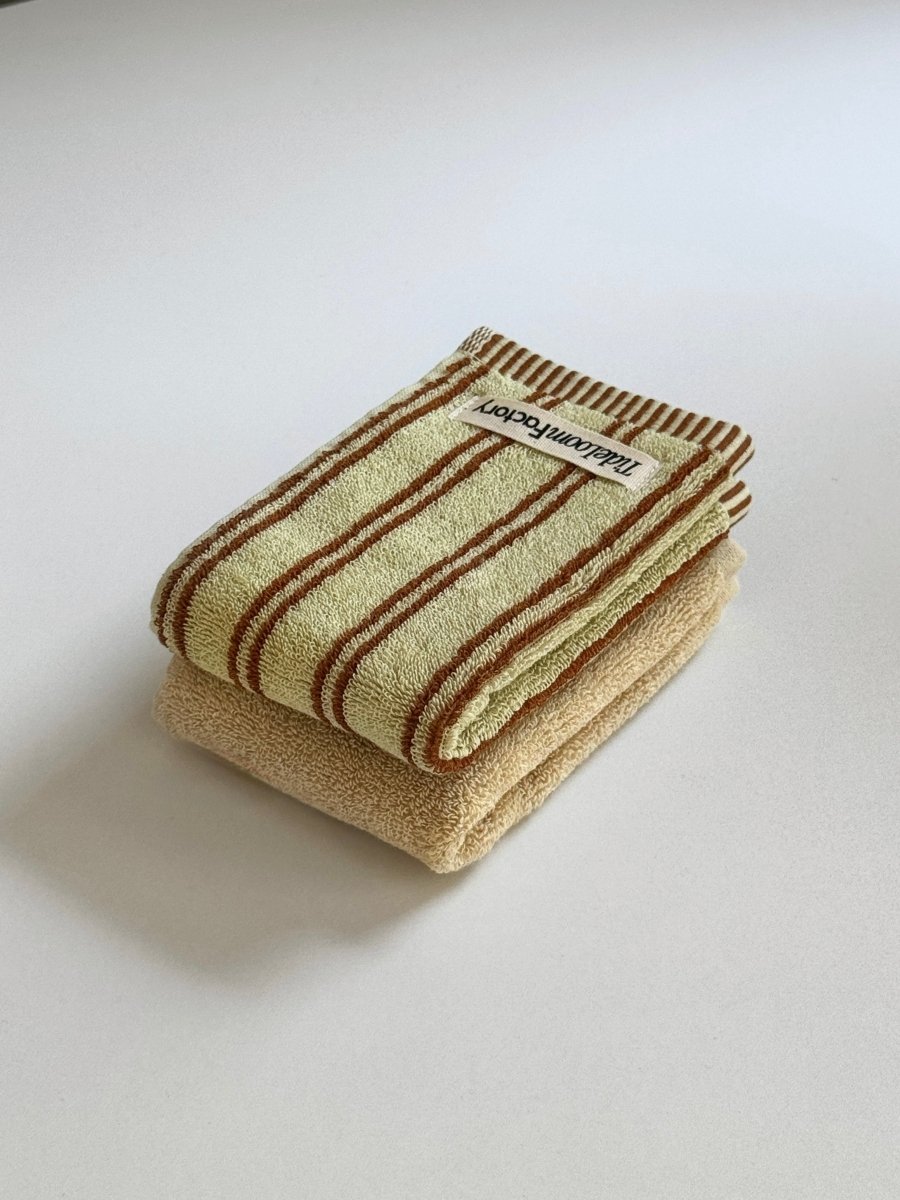 SE - 8719 - Tide Loom Factory - 100% Cotton Towel | Yanagi Stripe / Sand Beige Set