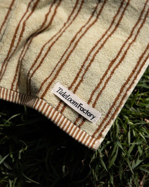 SE - 8719 - Tide Loom Factory - 100% Cotton Towel | Yanagi Stripe / Sand Beige Set