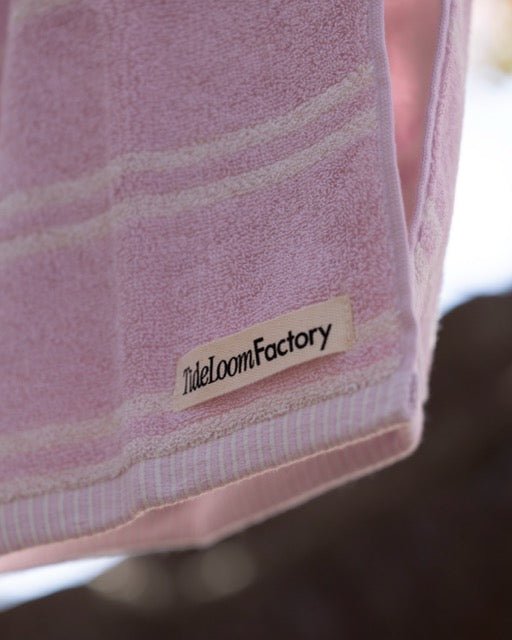 SE - 8783 - Tide Loom Factory - 100% Cotton Towel | Spring Haze Stripe / Sand Ripple Check Set
