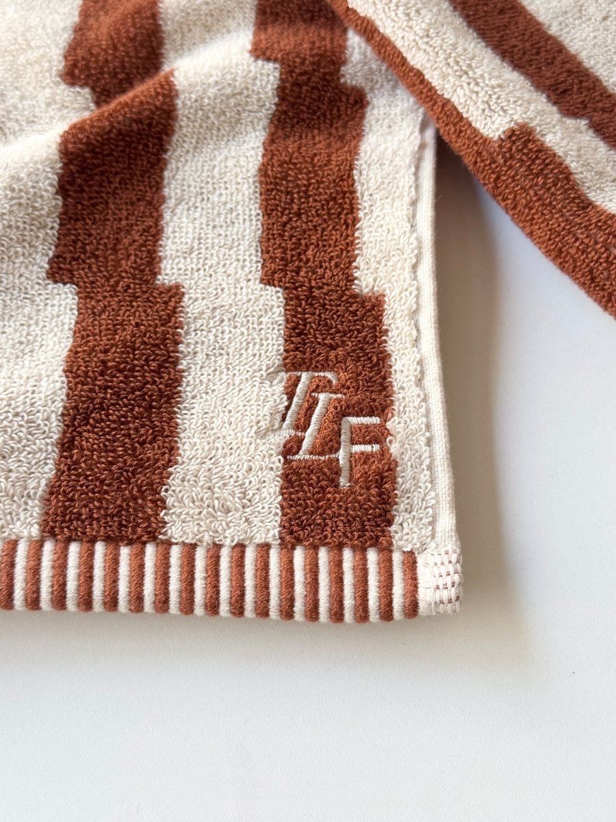 SE - 8783 - Tide Loom Factory - 100% Cotton Towel | Spring Haze Stripe / Sand Ripple Check Set