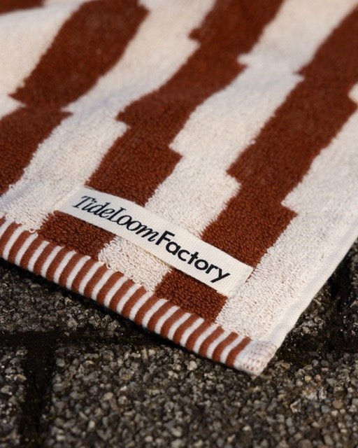 SE - 8783 - Tide Loom Factory - 100% Cotton Towel | Spring Haze Stripe / Sand Ripple Check Set