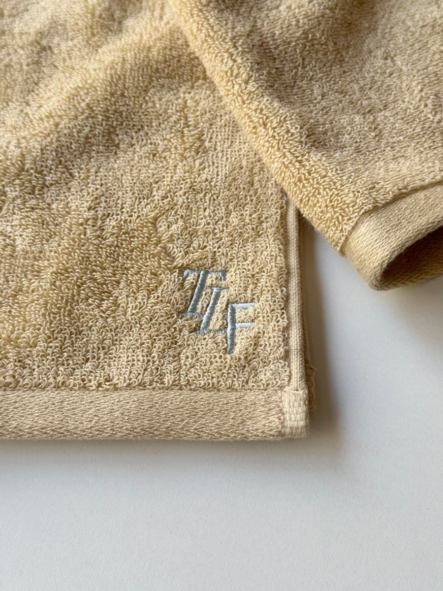 SE - 8911 - Tide Loom Factory - 100% Cotton Towel | Sand Beige / Sand Ripple Check Set