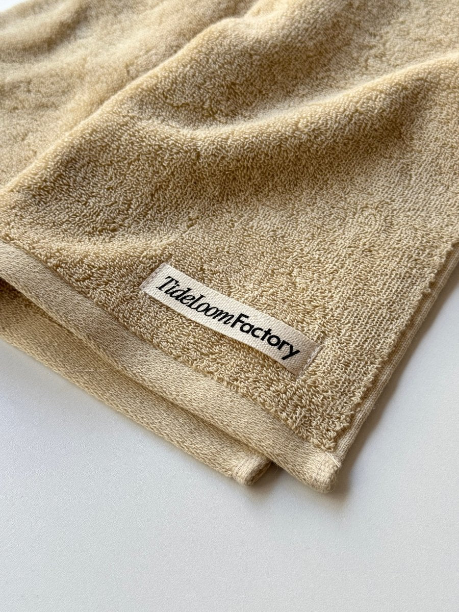 SE - 8911 - Tide Loom Factory - 100% Cotton Towel | Sand Beige / Sand Ripple Check Set