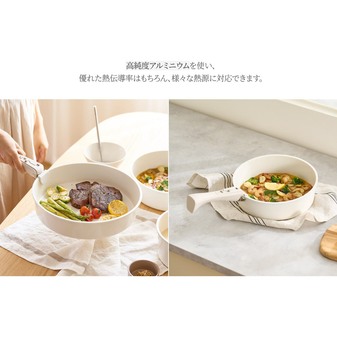 BR-2974-Roomnhome-Roomnhome｜取っ手が取れる鍋・フライパン5点セット IH対応