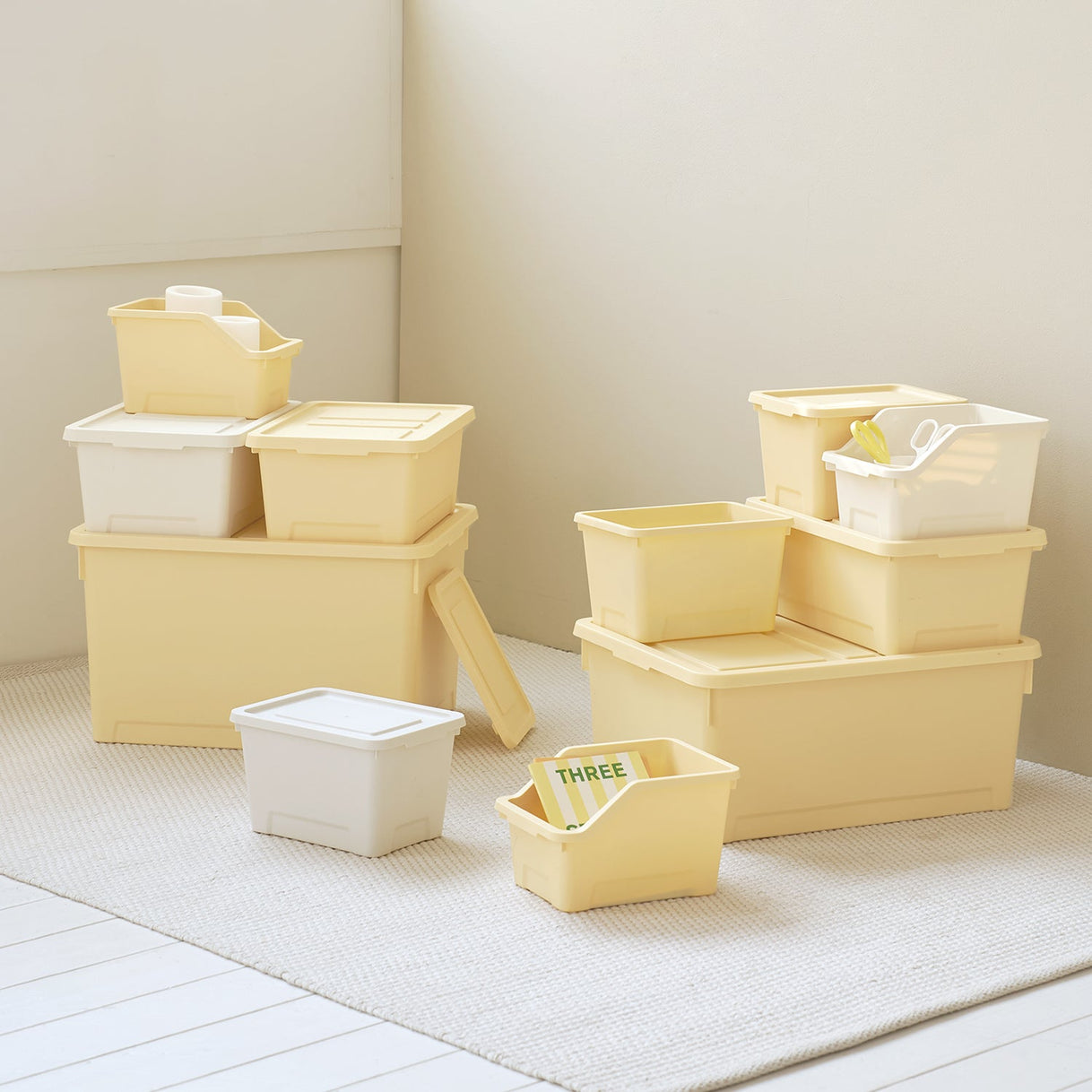 BR-3593-Roomnhome-Roomnhome 収納ボックス｜Mild スタッキングコンテナセット
