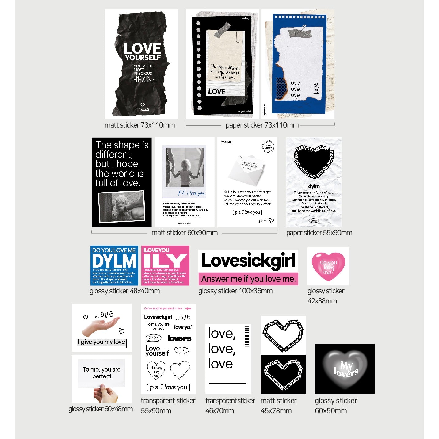 BR-1968-Organize a bit-Organize a bit ステッカーセット｜lovers sticker pack