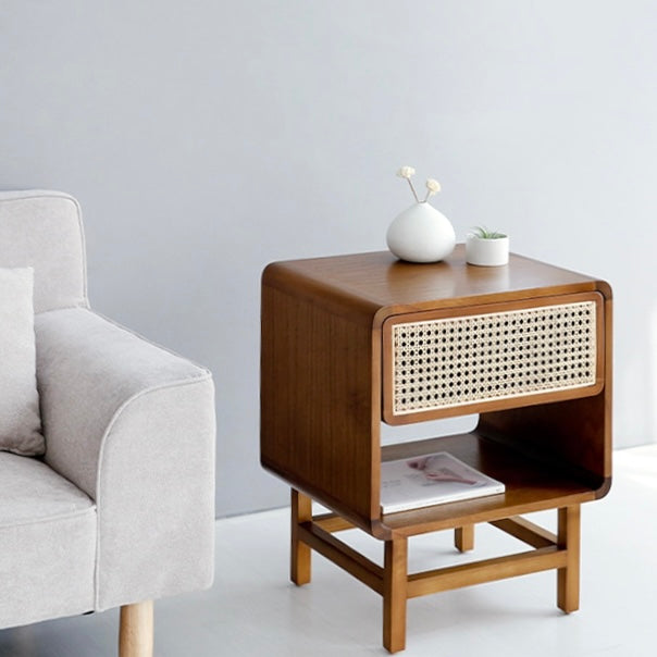 BR-2579-MARKET B-MARKET B｜CESBON 収納付きウッドラタンサイドテーブル