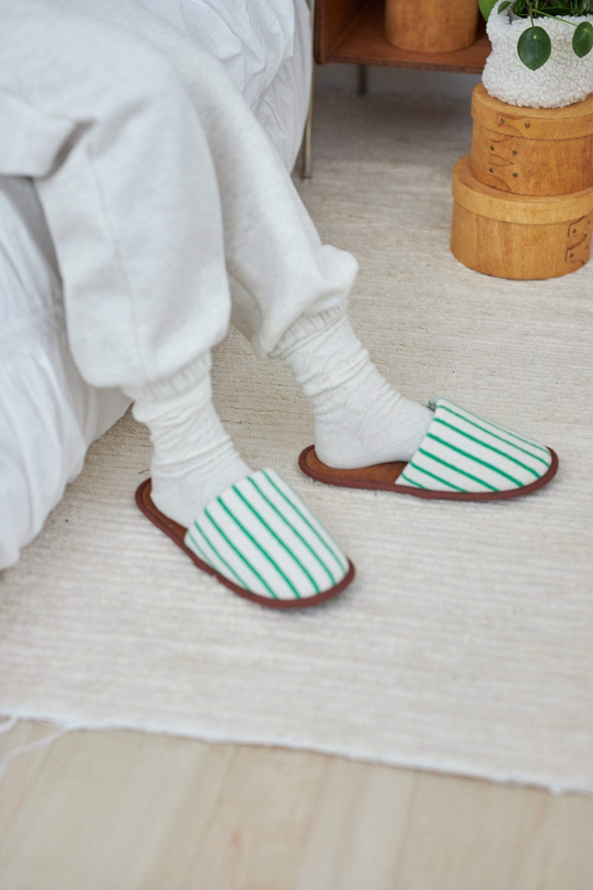 BR-3020-morl-morl ルームシューズ｜Stripe room shoes