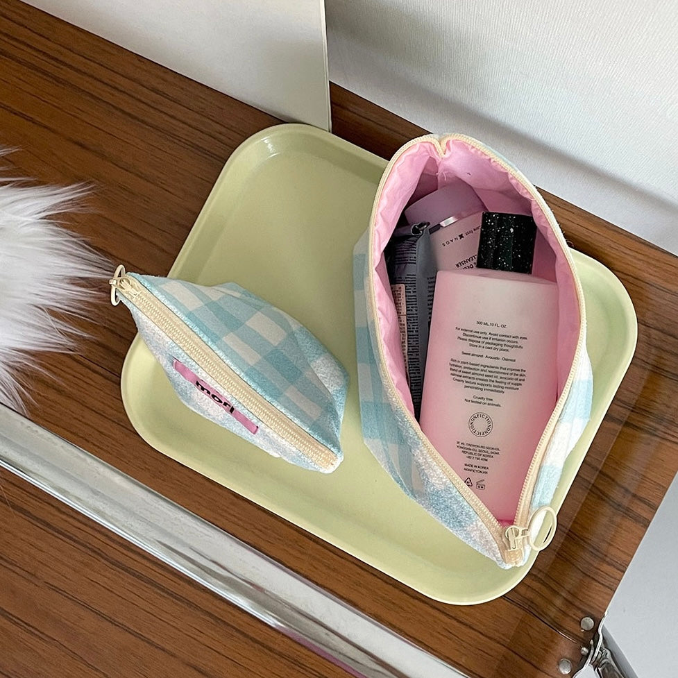 BR-2126-morl-morl ポーチ｜Check zipper pouch