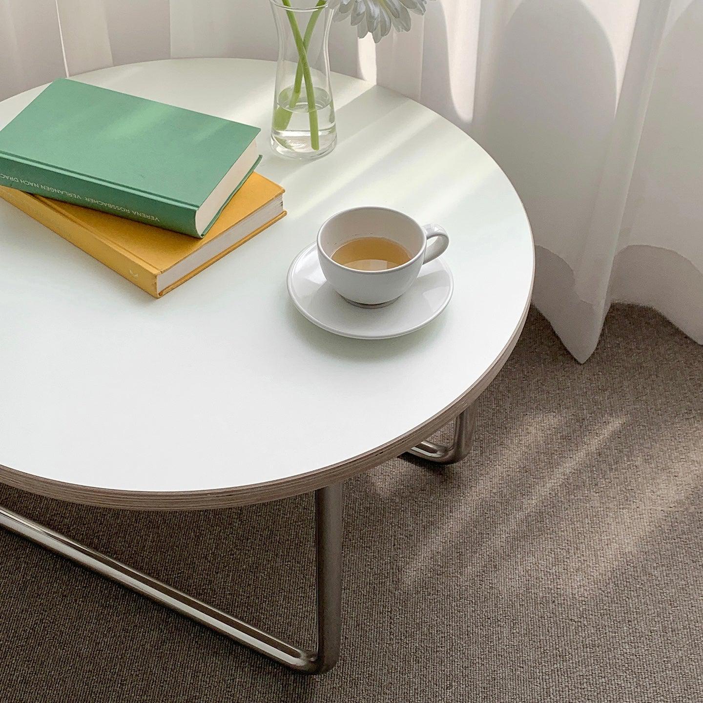 BR-1433-vamir-vamir ローテーブル｜Stainless Banding HPL Round Table