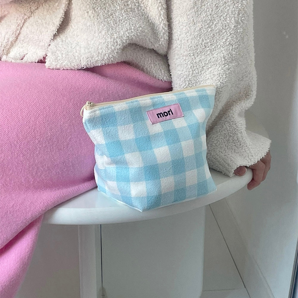 BR-2126-morl-morl ポーチ｜Check zipper pouch