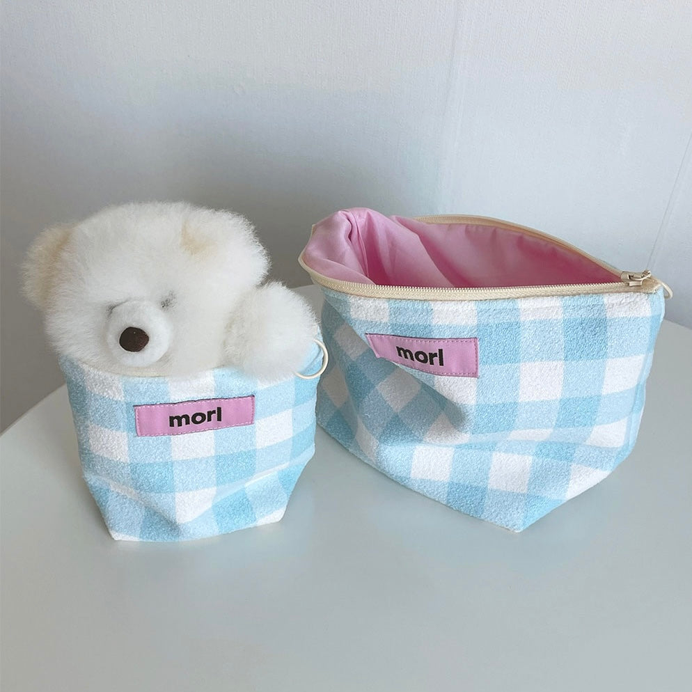 BR-2126-morl-morl ポーチ｜Check zipper pouch
