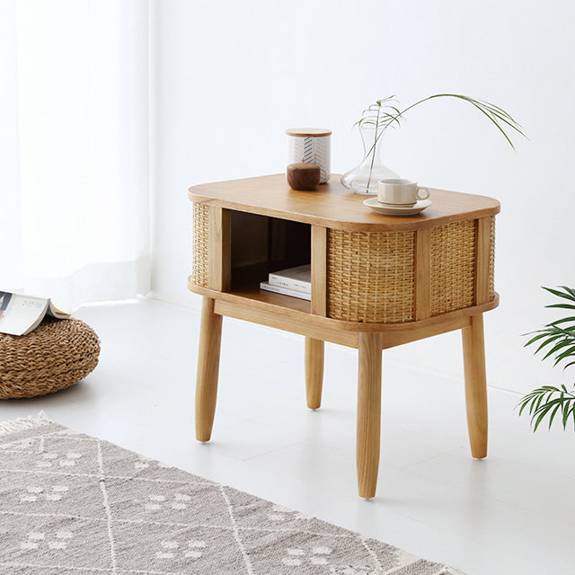 BR-2578-MARKET B-MARKET B｜CESBON 収納付きラタンサイドテーブル