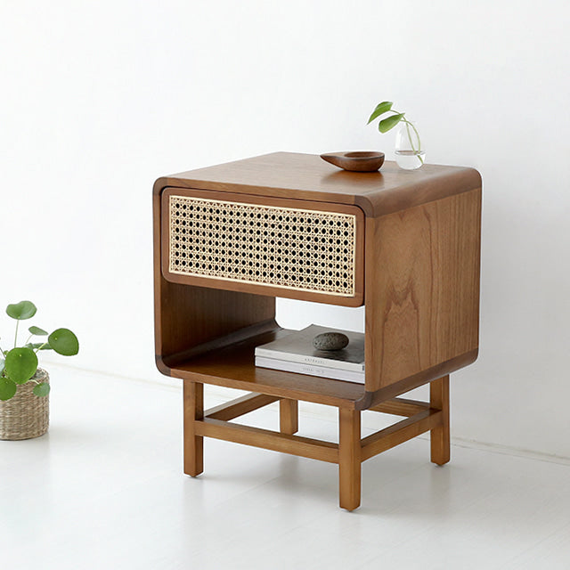 BR-2579-MARKET B-MARKET B｜CESBON 収納付きウッドラタンサイドテーブル