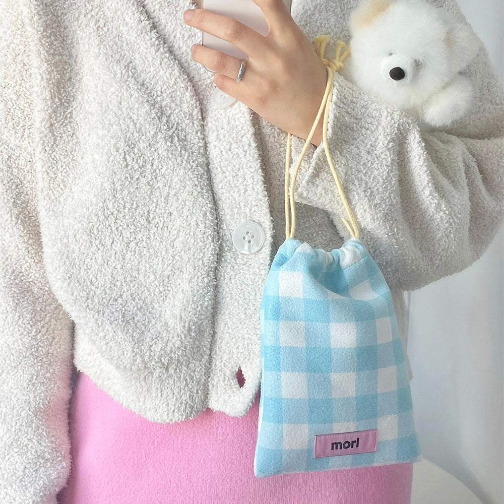 BR-2122-morl-morl ポーチ｜Check string pouch