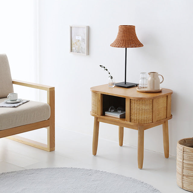 BR-2578-MARKET B-MARKET B｜CESBON 収納付きラタンサイドテーブル