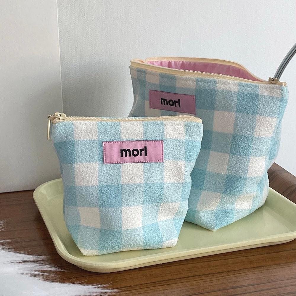 BR-2124-morl-morl ポーチ｜Check zipper pouch