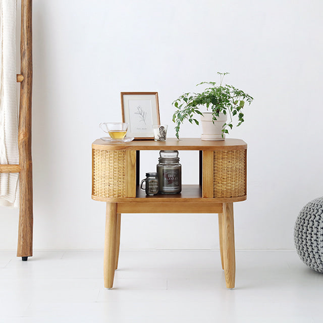 BR-2578-MARKET B-MARKET B｜CESBON 収納付きラタンサイドテーブル