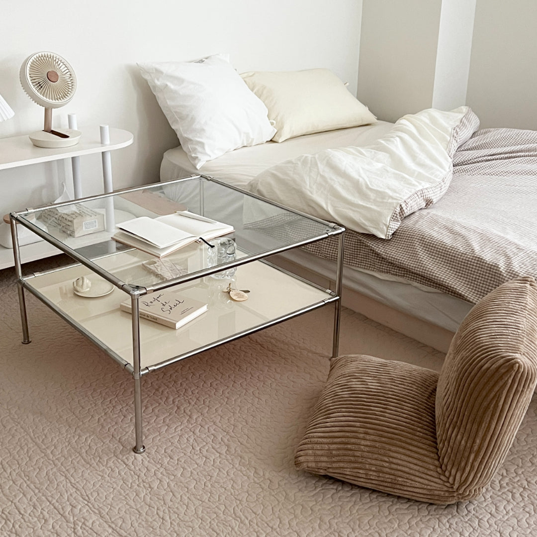 BR-2356-vamir-vamir ローテーブル｜Stainless Modular 2tier Sofa Table