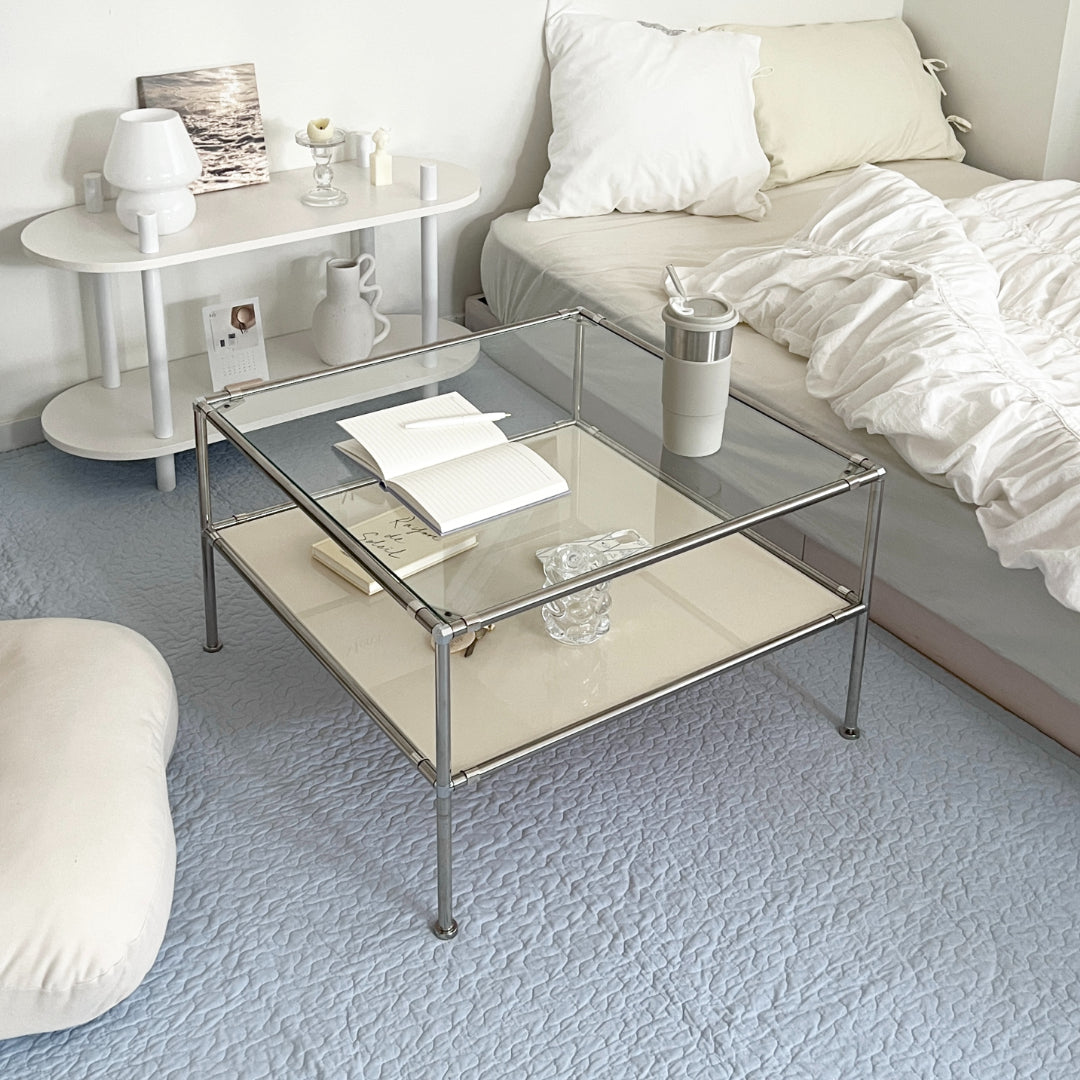 BR-2355-vamir-vamir ローテーブル｜Stainless Modular 2tier Sofa Table