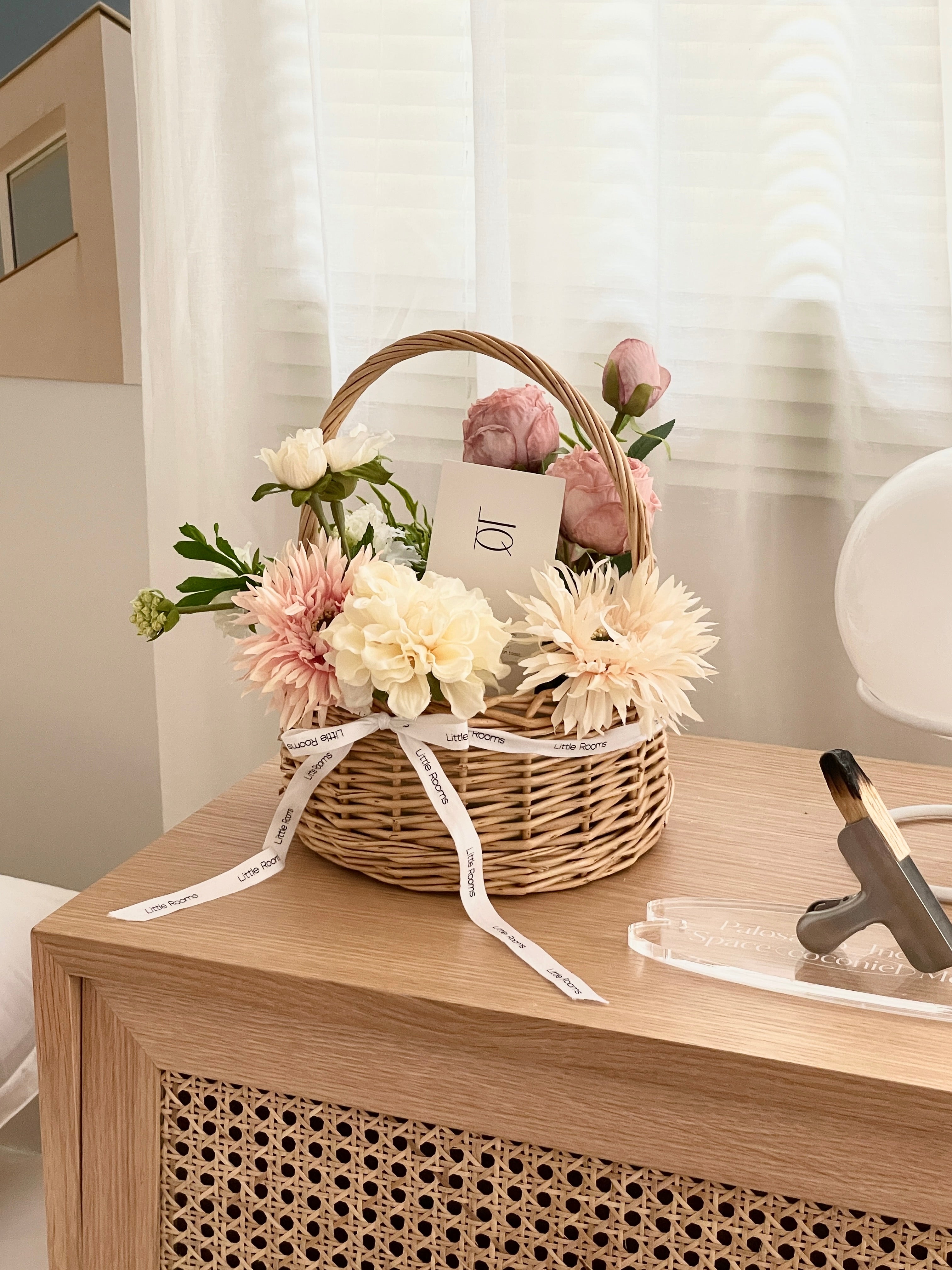 AL-4136-Little Rooms-造花のバスケット｜pink