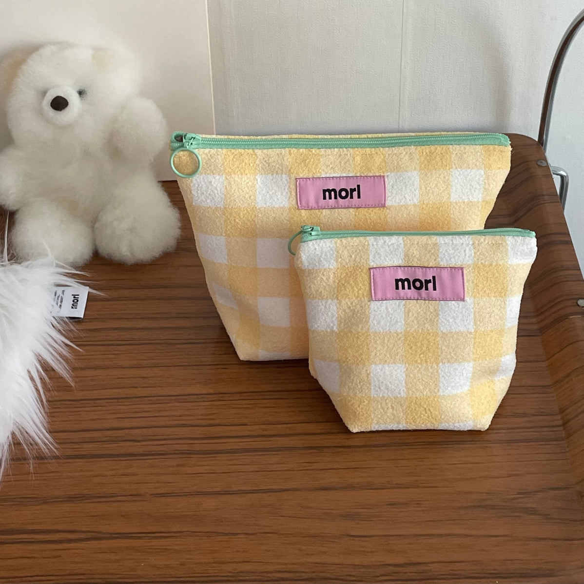 BR-2126-morl-morl ポーチ｜Check zipper pouch