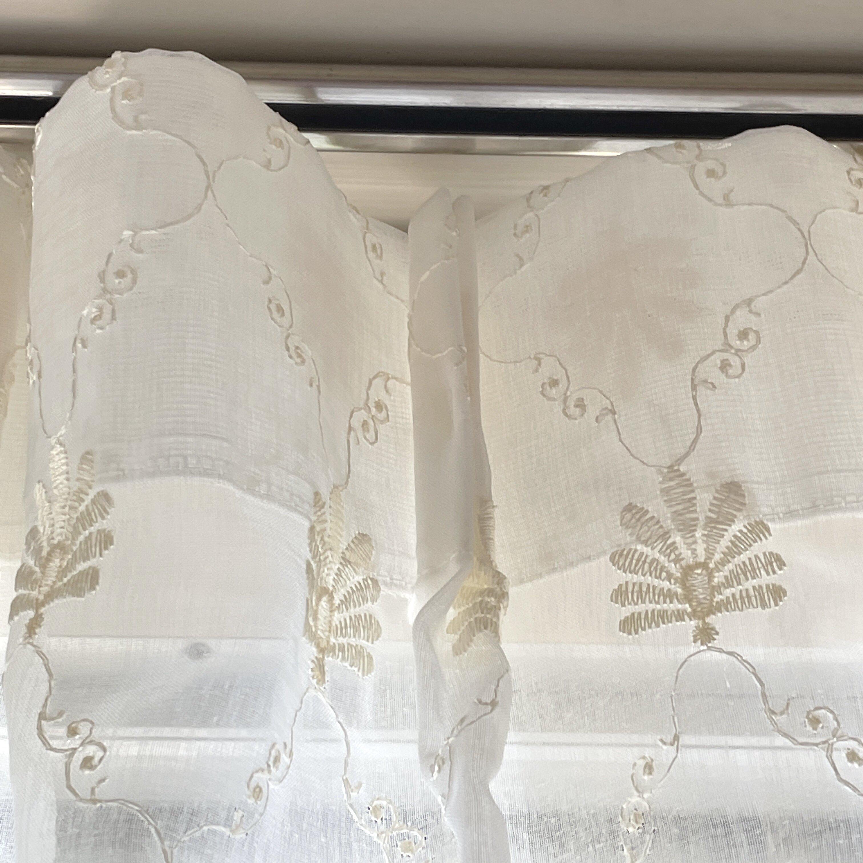 RCB91-00094B-Little Rooms-刺繍レースカーテン　ホワイトティー　1枚