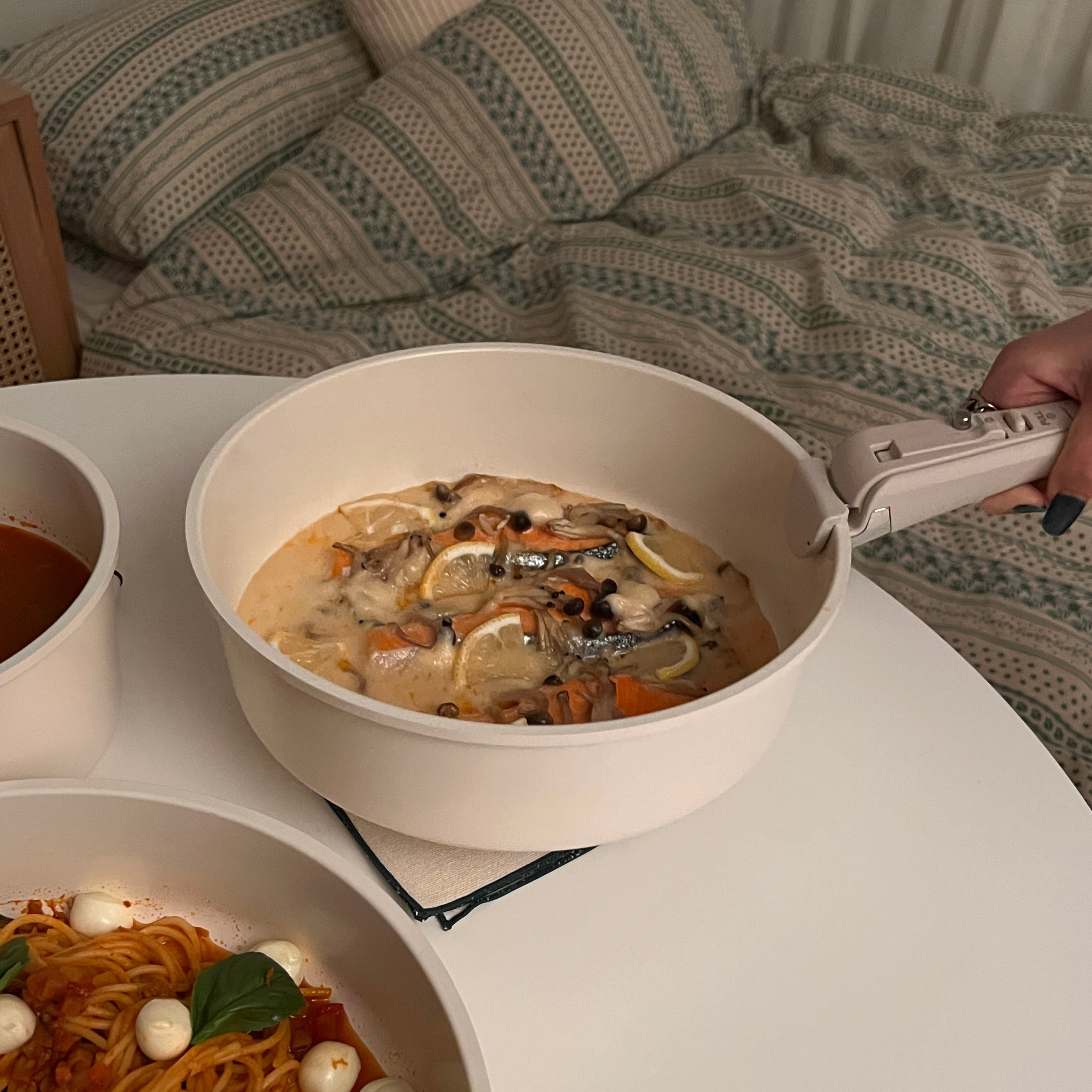 Roomnhome｜取っ手が取れる鍋・フライパン5点セット IH対応
