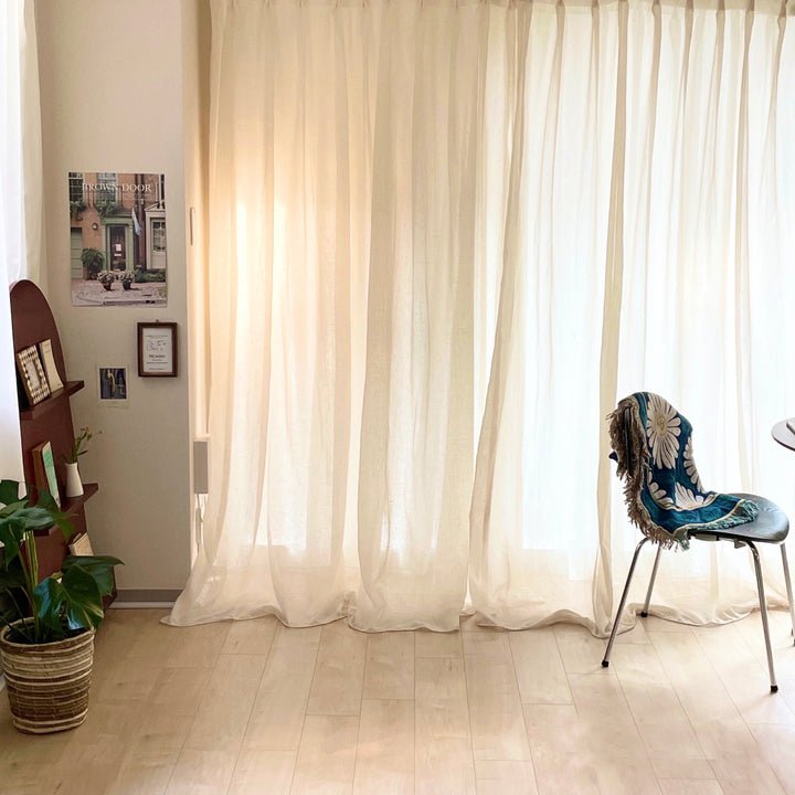 BR-4961-Little Rooms-フルオーダー｜カラーシフォンカーテン クリーム