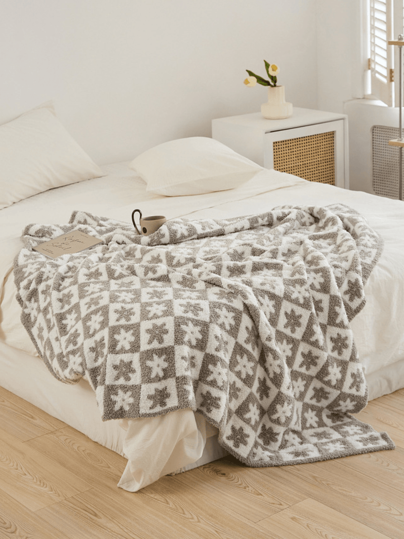 AL-4551-Little Rooms select-もっちりブランケット checkered flower