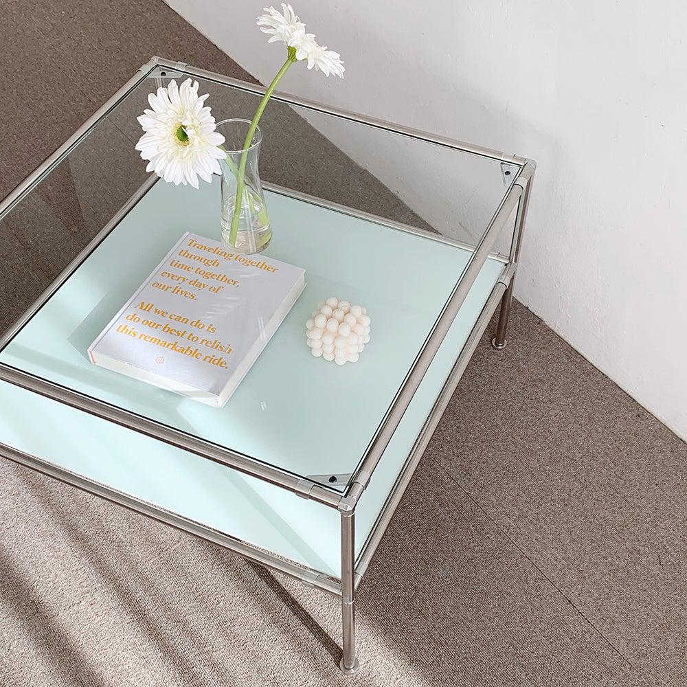 BR-2356-vamir-vamir ローテーブル｜Stainless Modular 2tier Sofa Table